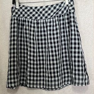 Gap Flowy Black & White Gingham Plaid Mini Skirt Size 8